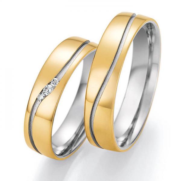 Trauringe Weiss-Gelbgold von Ruesch 66/46050-050